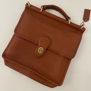 Coach leather station Willis cognac bag